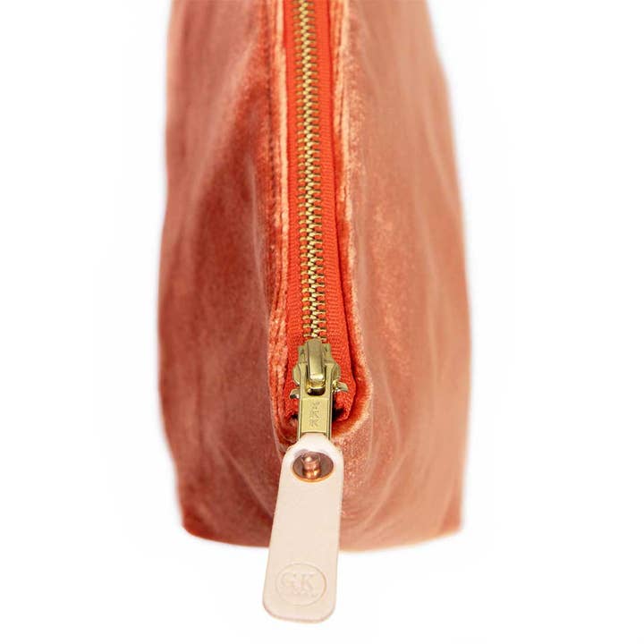General Knot & Co. – wholesale Clutch bag – women's – Velvet Travel Clutch- Papaya