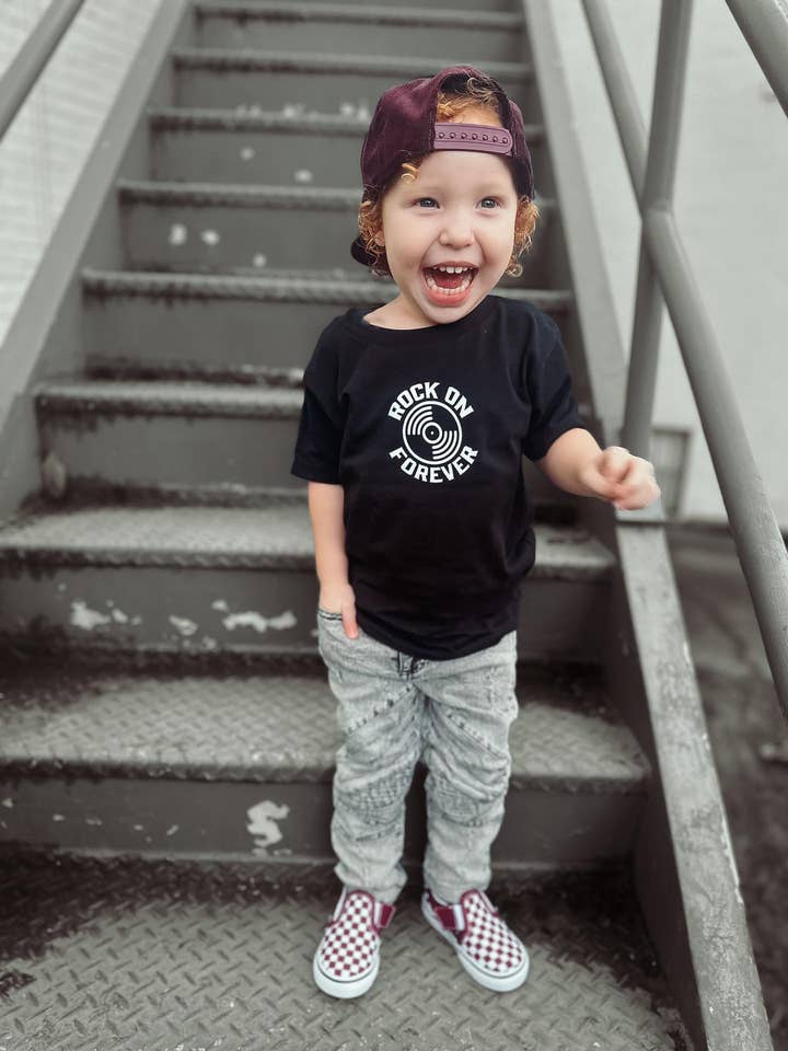 Little Rocker Clothing - Wholesale Screen Printed T-Shirt - Kids - Rock On Forever Shirt2