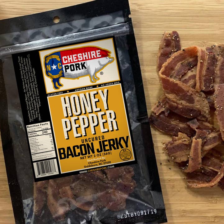 Jerky au miel et au poivre pour la vente par Cheshire Pork