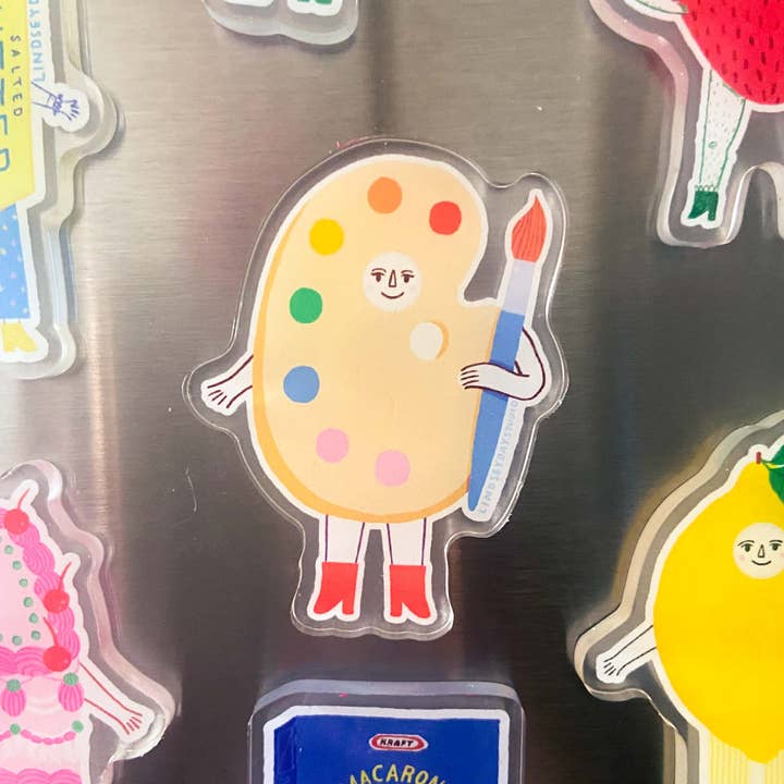 Aimant d'artiste ami, aimant de réfrigérateur kawaii astucieux pour la vente par Lindsey Day Studio