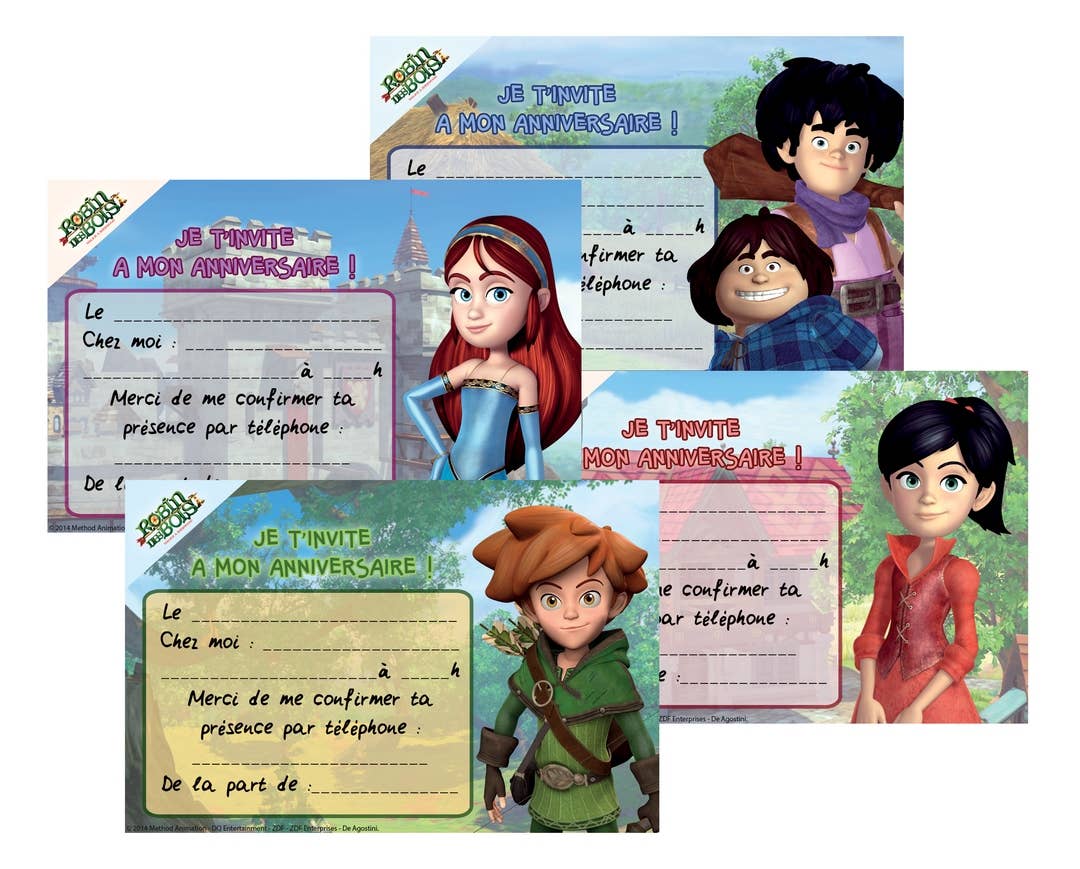 P'tit Clown - Wholesale Invitations - Robin Hood™ - Invitation Cards - Set of 61