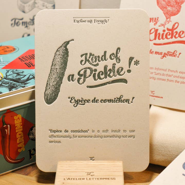 L'Atelier Letterpress – wholesale Everyday greeting card – Letterpress Card Pickle2