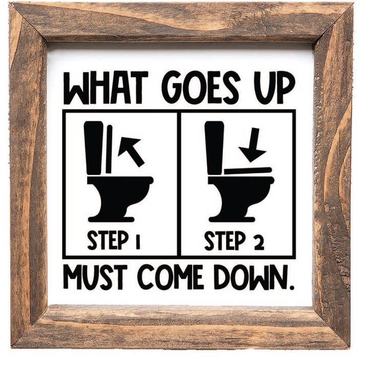 Panneau de salle de bain amusant « What Goes Up Must Come Down » pour la vente par Teele and Co.