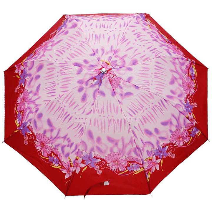 Cap Zone - Wholesale Umbrella - Women's - Floral Butterfly 8-Panel Bi-Fold Manual Umbrella3
