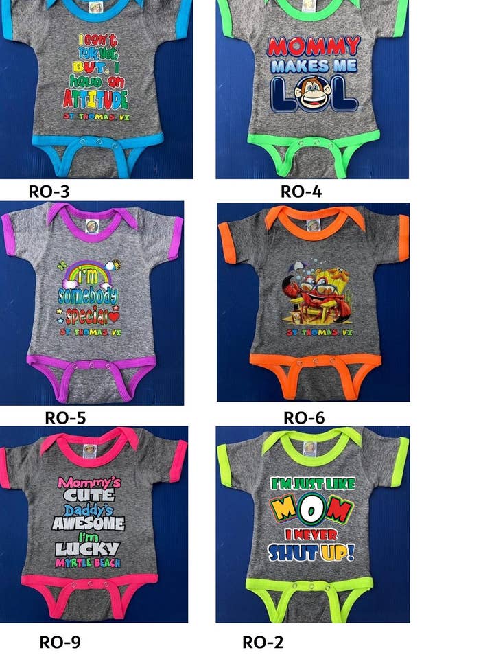 Infant Gray+Neon Contrast Onesie for wholesale by Jasper Fashion