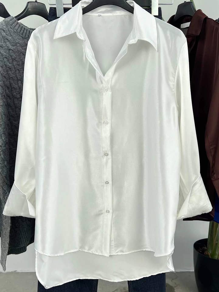 Fashion Combination - Wholesale Blouse - Women's - lapel long sleeve loose temperament button shirt11