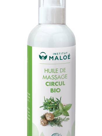 Circulation massage oil with organic essential oils - 2 for wholesale by Institut Maloé