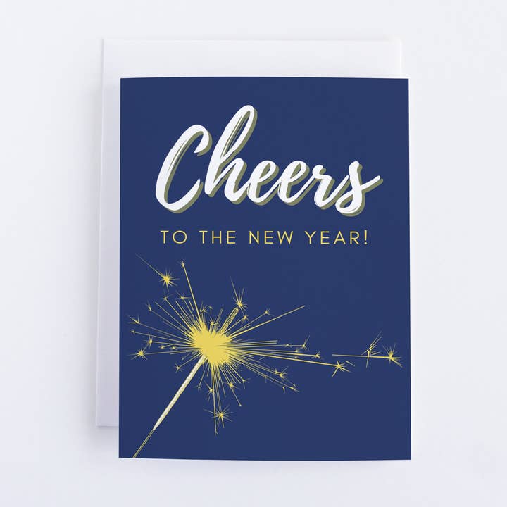 Biglietto di auguri di Capodanno: Saluti! To The New Year Sparkler Card per la vendita all'ingrosso da parte di CardCraft