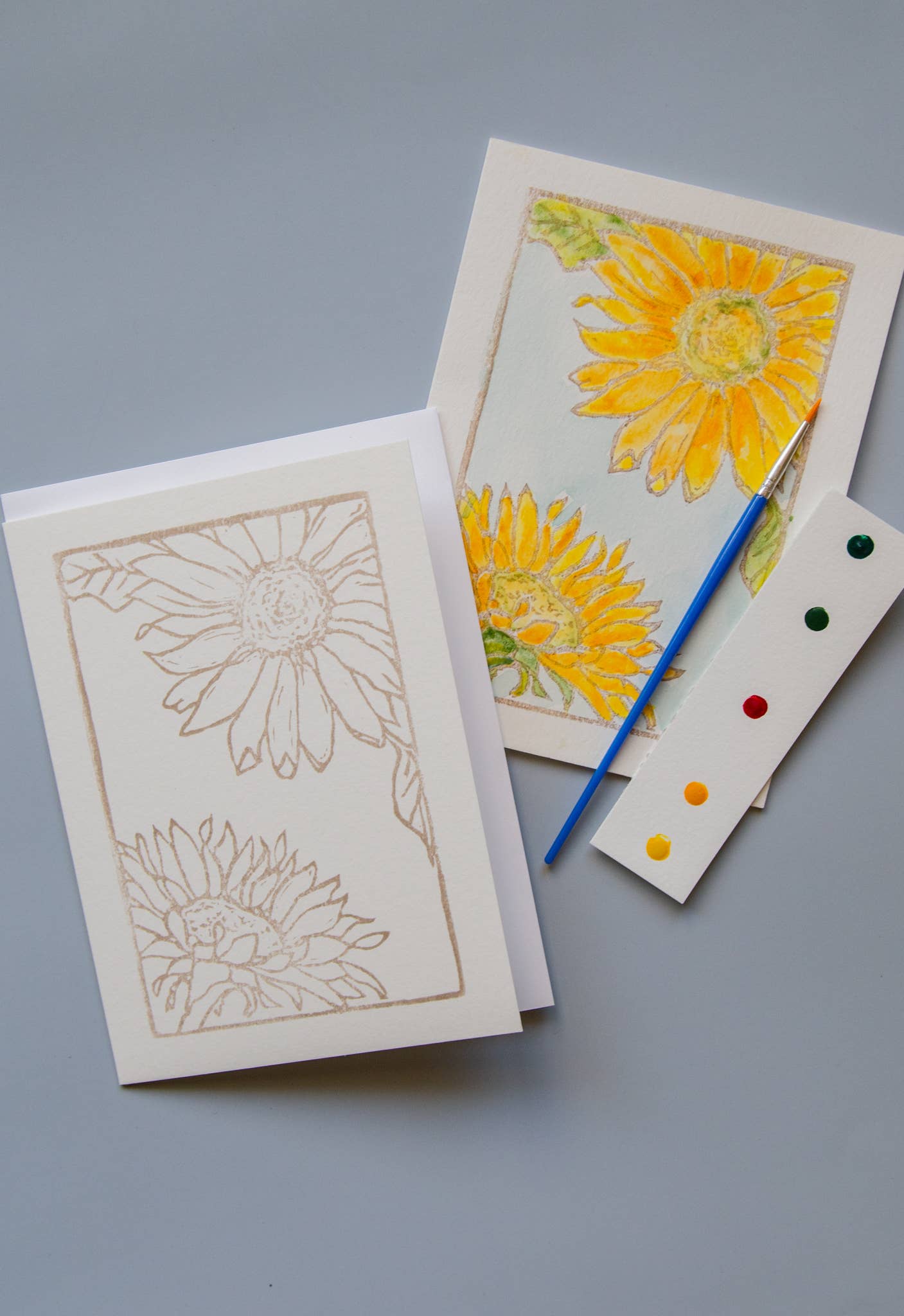 Ashes & Arbor - Wholesale DIY Craft Kit - 5x7 Sunflowers - Watercolor Art Card Kit1