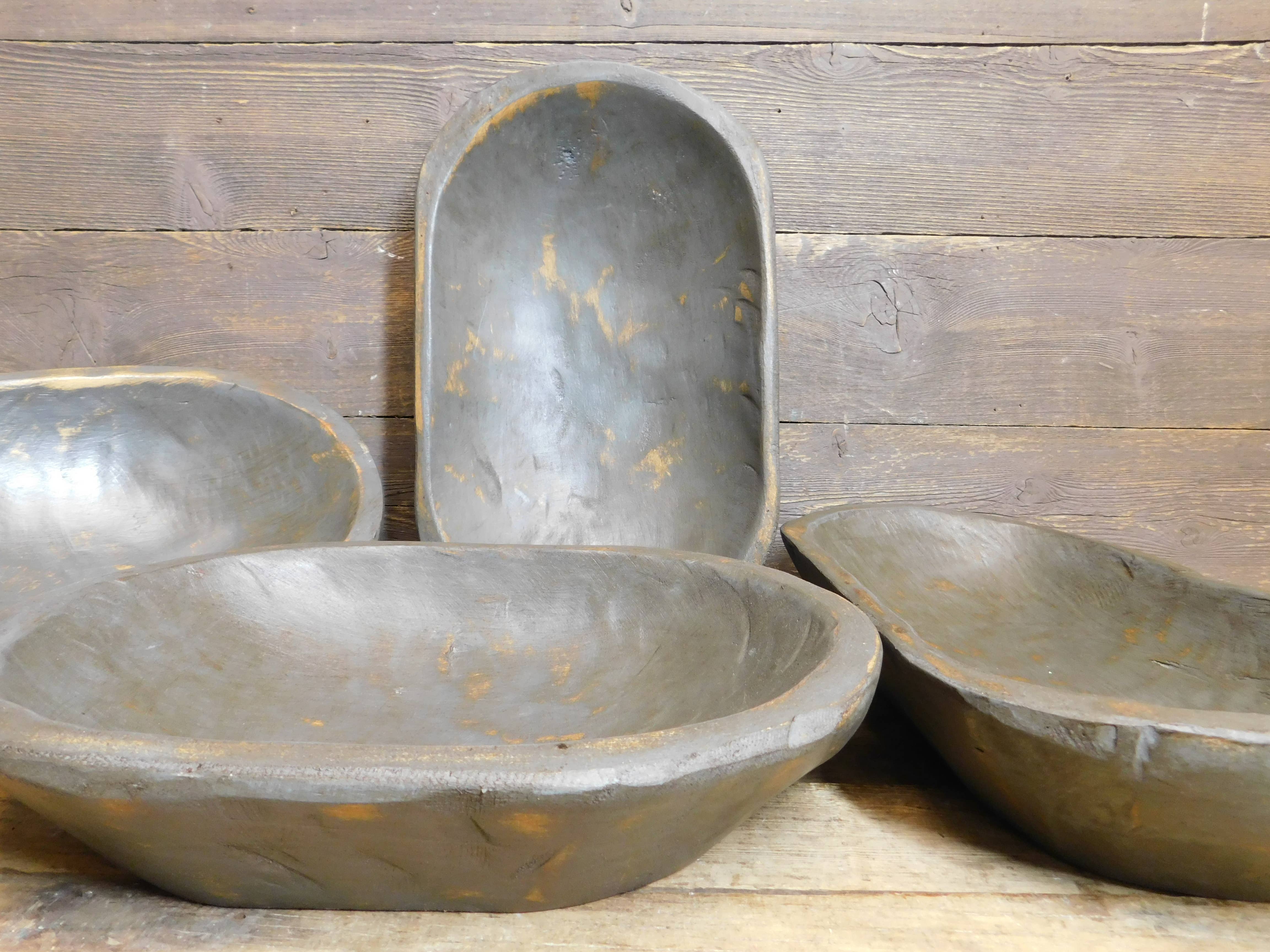 My Amigos Imports – wholesale Decorative plate/dish/bowl – CLEARANCE-Valero Wooden Dough Bowl-ER-Batea-Slate Grey-$151