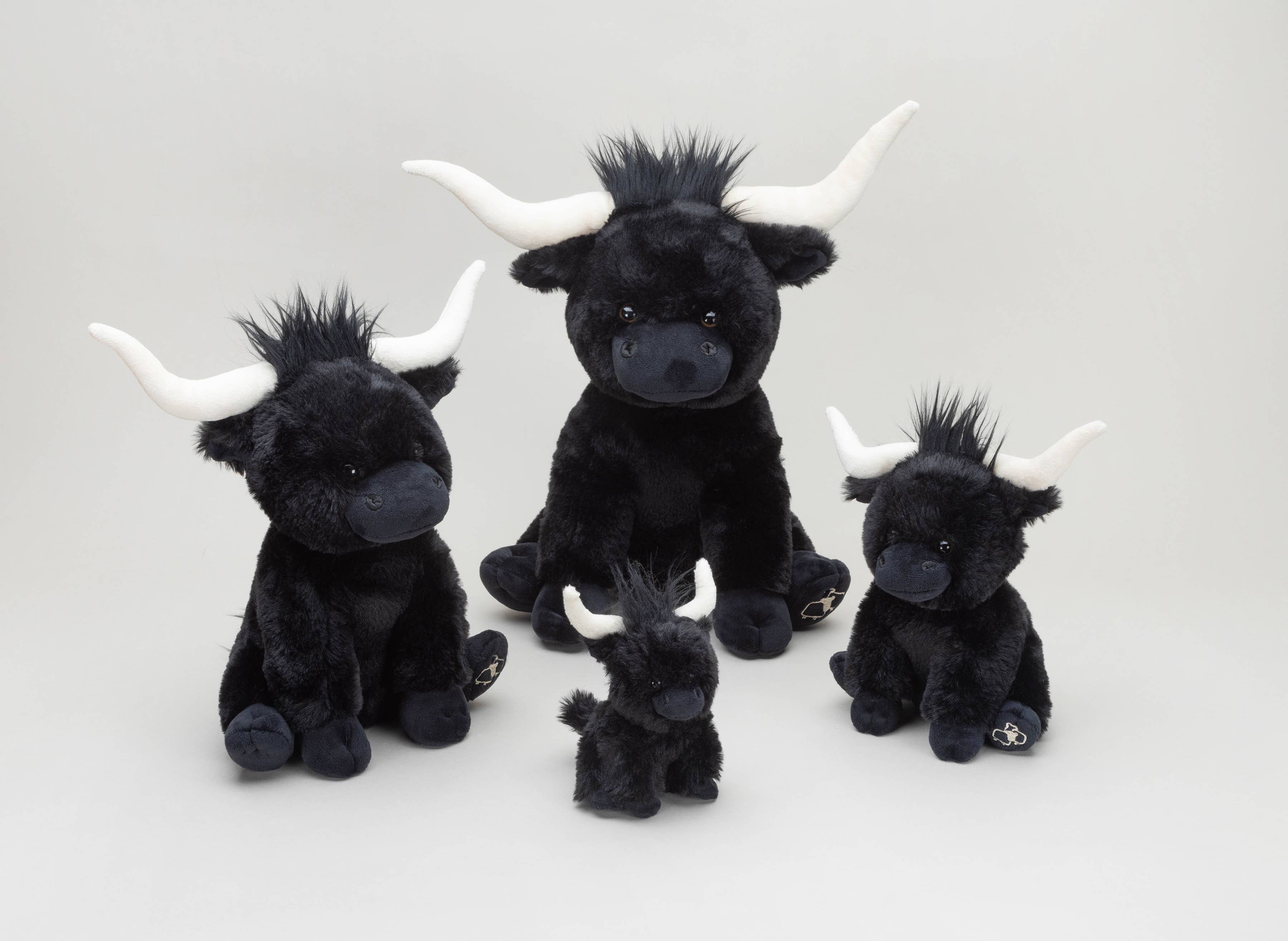 Jomanda Soft Toys & Accessories - Venta al por mayor Peluche - Niños y bebés - Juguete de peluche suave Vaca Highland negra con cuernos largos de 18 cm4