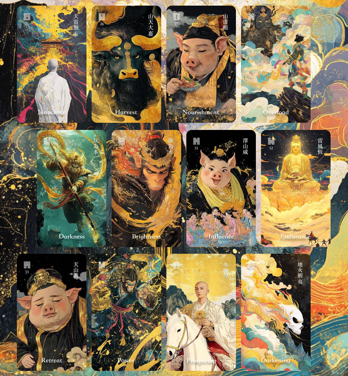 Vermilion Collection - Wholesale Tarot Cards - I-Ching Oracle Wukong Edition12