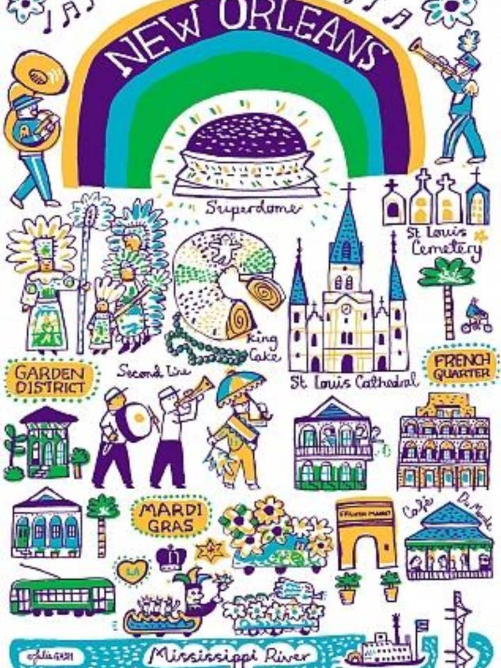 New Orleans-udskrifter og kort for engroshandel hos Julia Gash