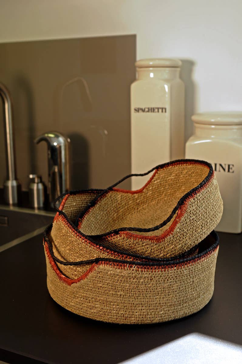 B A O B A B - Maison - Wholesale Basket - Set of three baskets with black handles