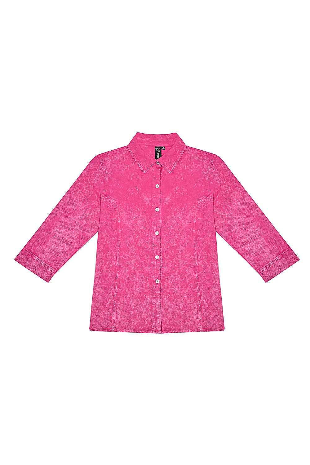 Focus Fashion – wholesale Buttoned-down shirt – Women's – Women's 3/4 Sleeve Stretch Button Down Shirt - JT1016