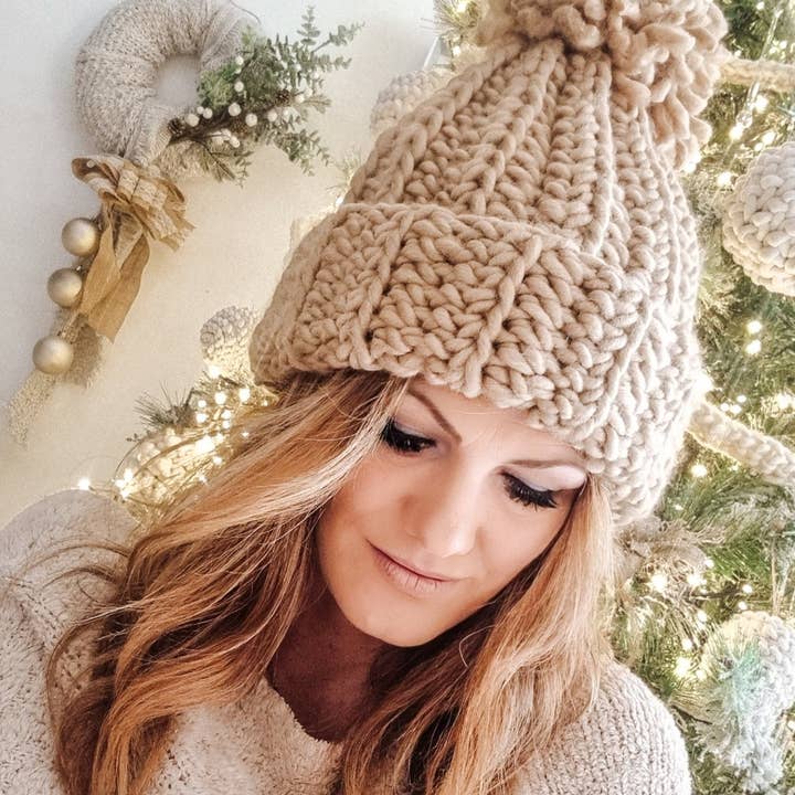 Naturalmarjory - Wholesale Beanie - Women's - Chunky knit hat. Pompom hat2