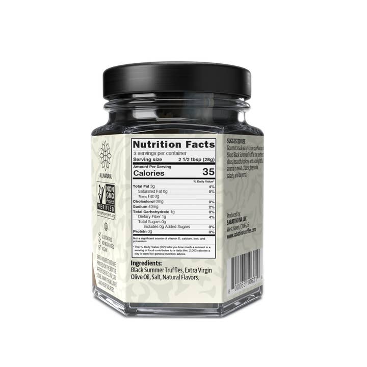 Sabatino Truffles - Wholesale Dried/Dehydrated Vegetables - Sliced Black Summer Truffles in Extra Virgin Olive Oil