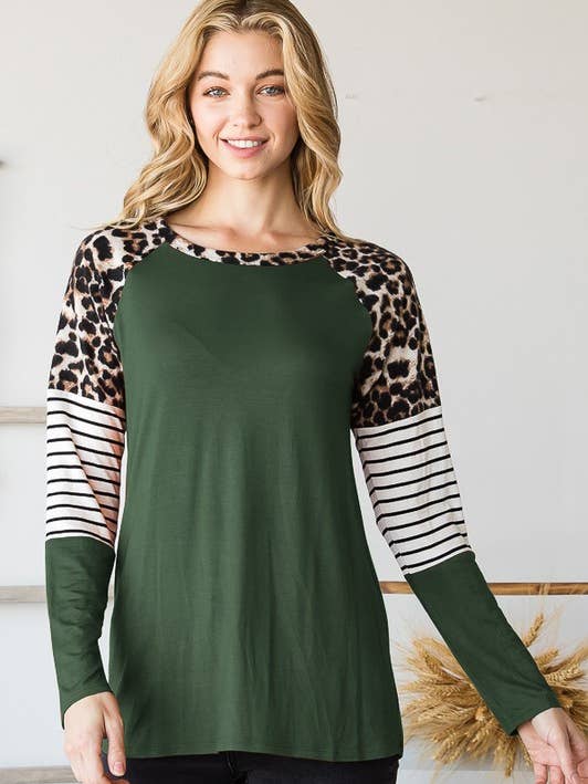 ET6745-15 PLUS IMPRIMÉ ANIMALIER LÉOPARD ET RAYURES pour la vente par HEIMISH