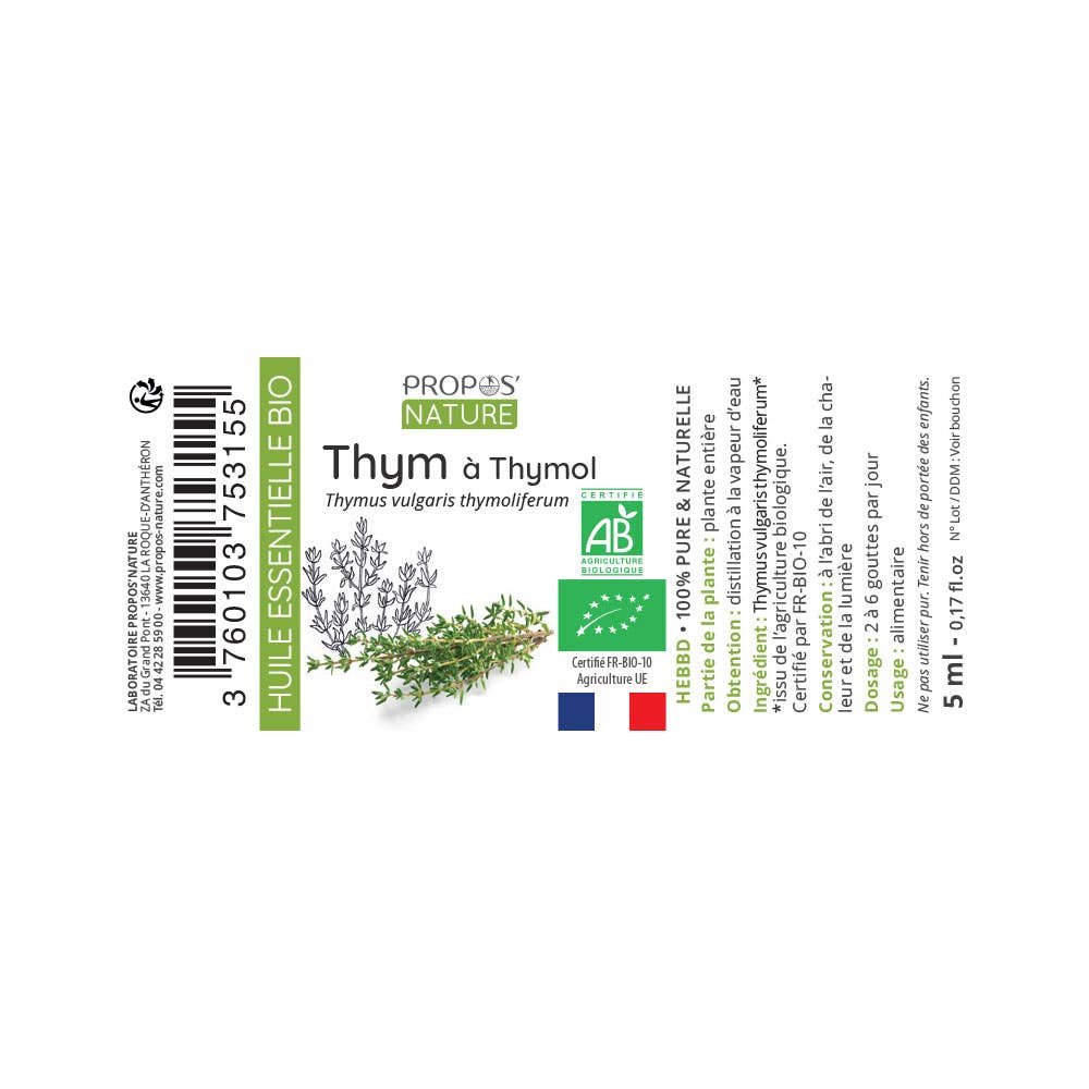 Propos'Nature – wholesale Eterisk olja – Ekologisk timjanthymol eteriskolja 5 ml7