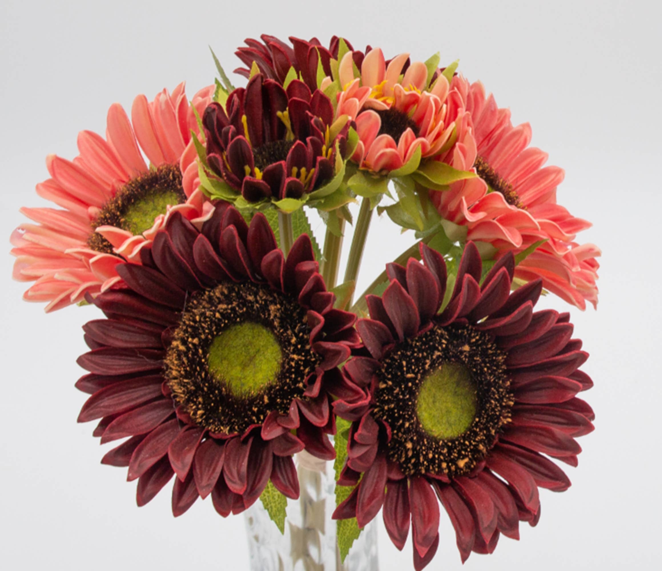 Angel Isabella - Venta al por mayor Flores artificiales - Ramo de 7 tallos de girasol realista estilo rústico antiguo4