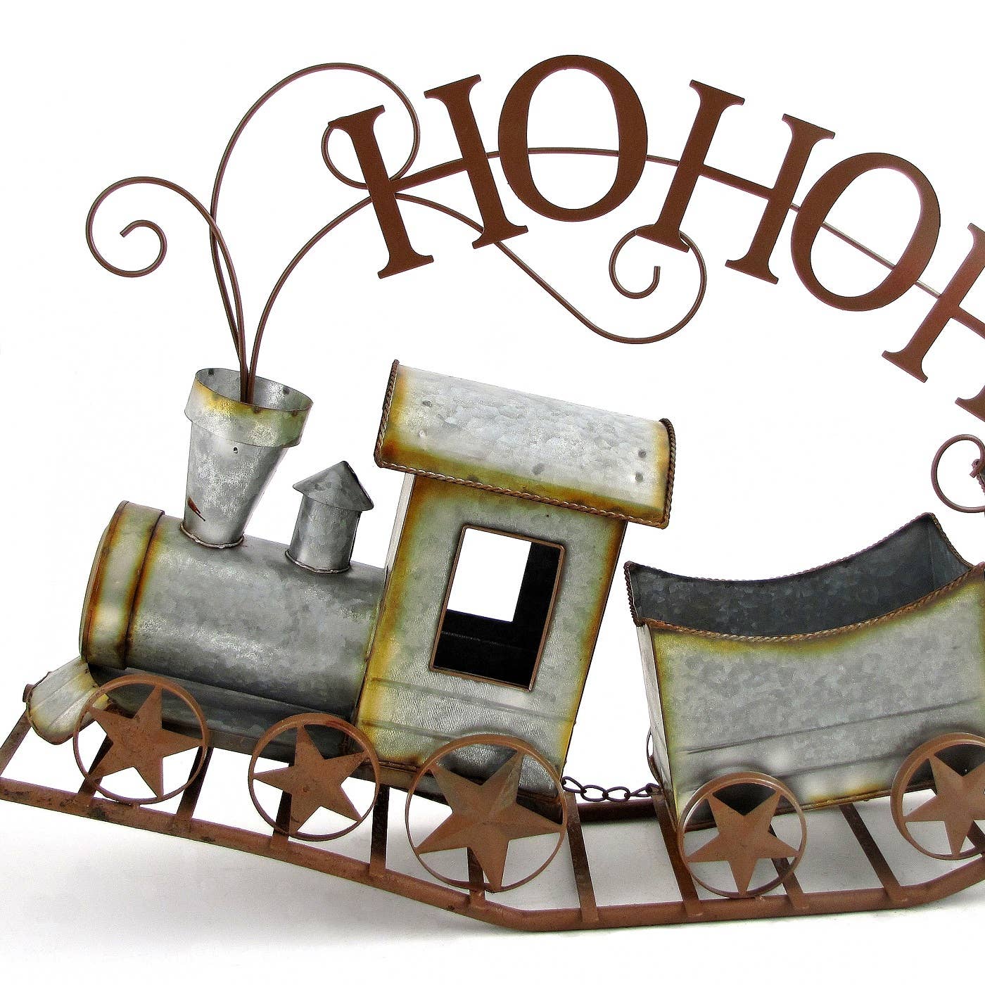 Zaer Ltd. International - Wholesale Christmas Decoration - 36" Long Galvanized Christmas Train "HO HO HO"8