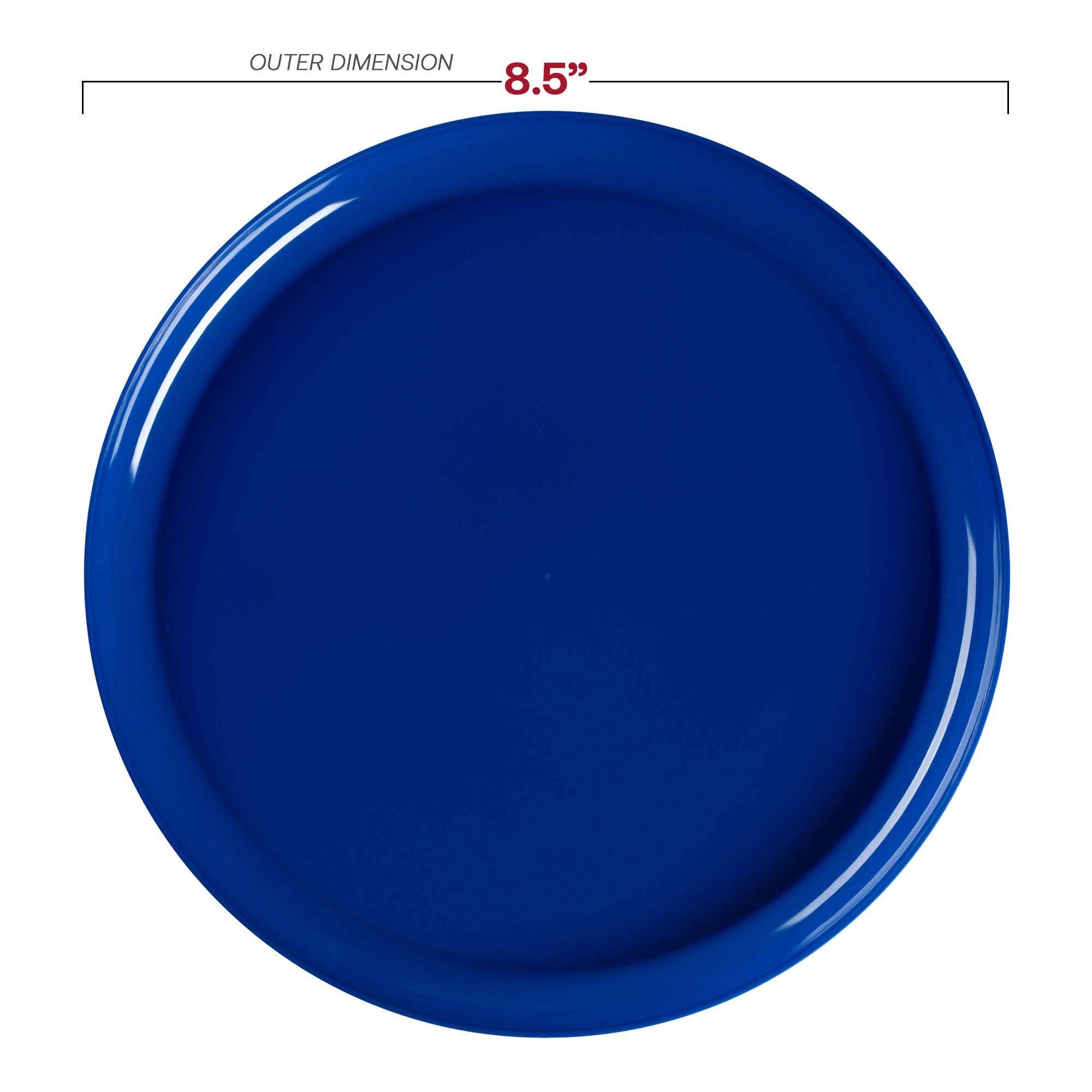 Smarty had a Party – wholesale Disposable plate – 8.5" Blue Flat Round Plastic Appetizer/Salad Plates - 10 pcs2
