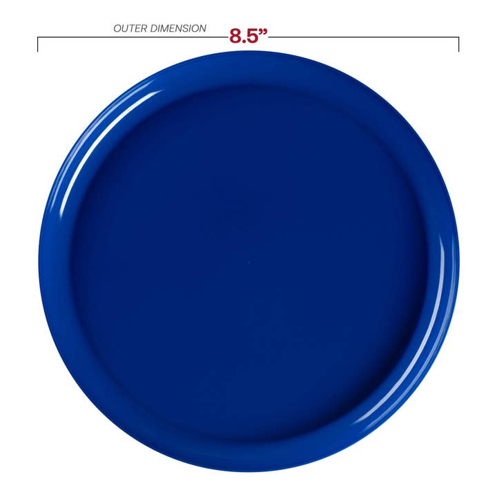 Smarty had a Party - Wholesale Disposable plate - 8.5" Blue Flat Round Plastic Appetizer/Salad Plates - 10 pcs2