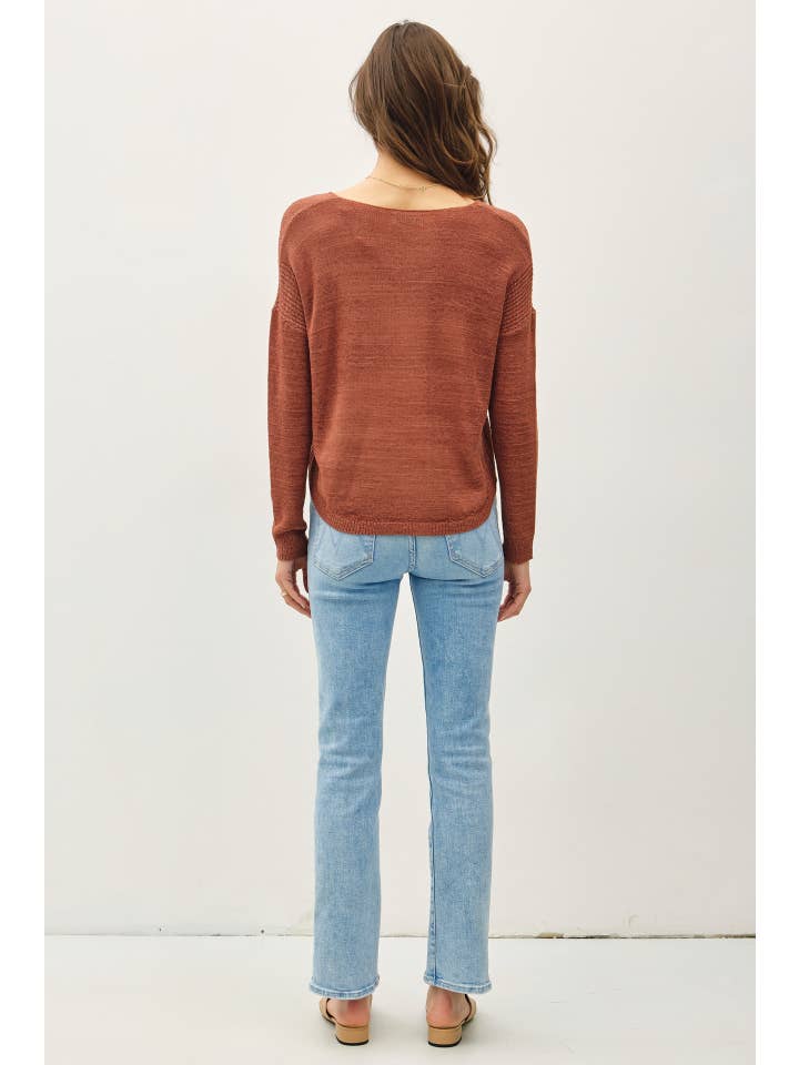 Be Cool - Vente Pull en maille – femme - PULL DÉCONTRACTÉ BREEZY À COL EN V19