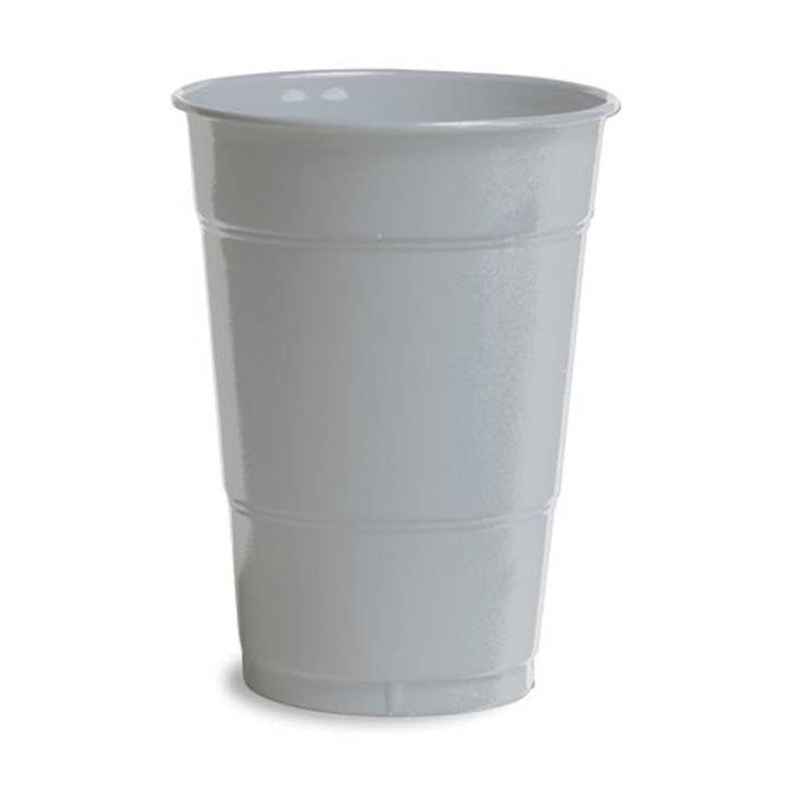 Copos Plásticos Sólidos 16 oz Prata Cintilante, Caixa de 240 por atacado de KT Supply