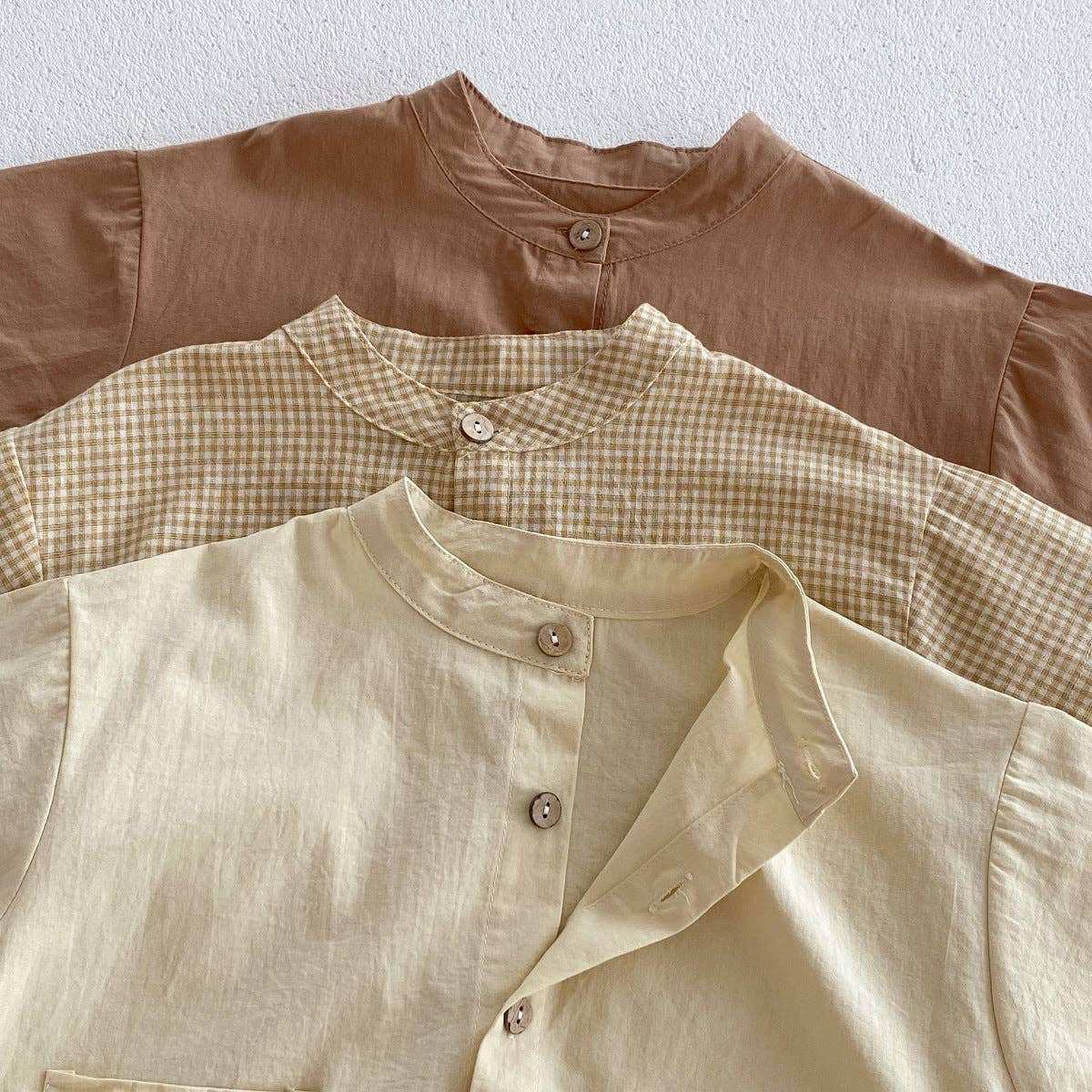 MyKids-USA® - Wholesale Top & Short Set - Kids - Baby Kids Boys Plaid/Solid Short Sleeves Top Shirt And Shorts Casual Clothing Set1