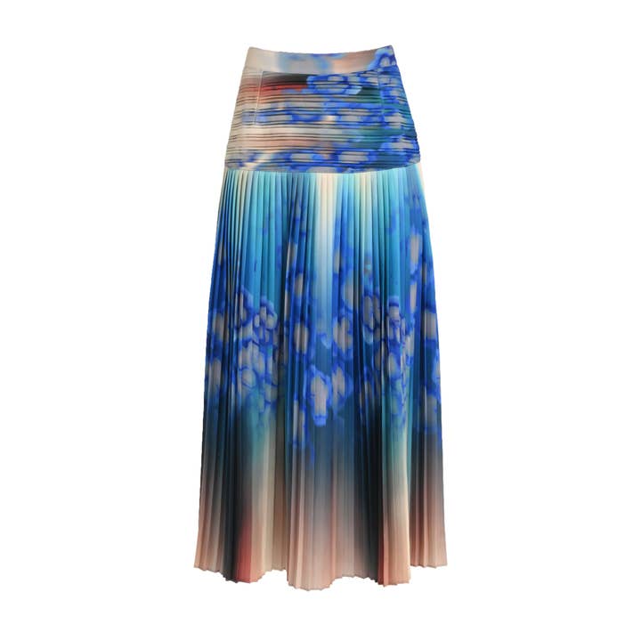 Abstract Floral Pleated Midi Skirt for wholesale by Lalipop Design