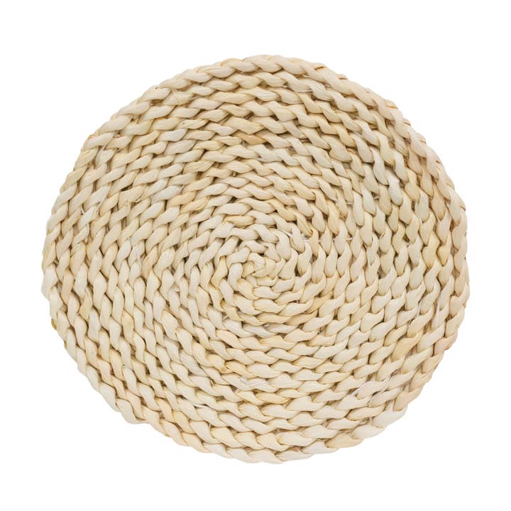 Natural Corn Husk Round Candle Mat for wholesale by Col House Designs