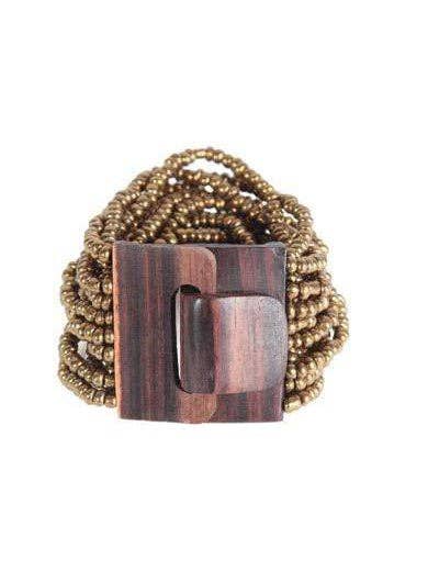 Bijondo - Wholesale Beaded Bracelet - Wooden Buckle Bracelet and Glass Beads, costume jewelry7