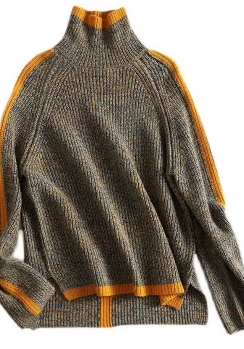 Serenity Collective - Wholesale Knit Sweater - Women's - Contrast Turtleneck Sweater3