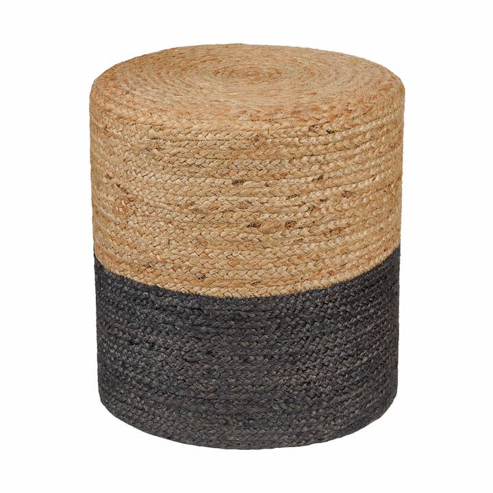 REDEARTH Cylindrisk Pouf Fodskammel Ottoman - Jute Flettet Pouffe Poof Accent Siddefodstøtte til stuen, soveværelset, børnehaven, terrassen, loungen og andre værelser (14,5“ x14,5" x16"; Naturgrå) for engroshandel hos REDEARTH