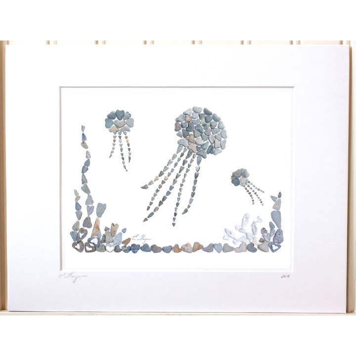 Coastal art | Jellyfish art print for wholesale by Love Rocks Me®