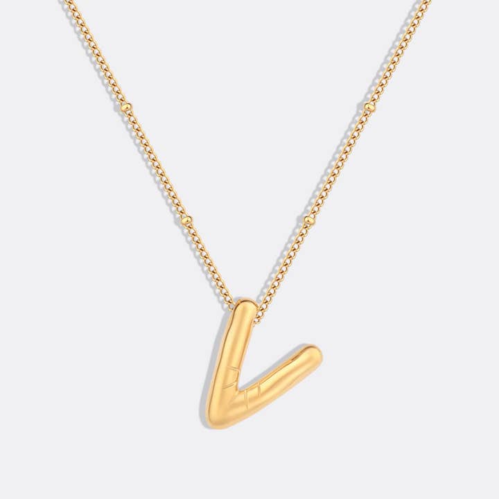 Mint & Lily - Wholesale Pendant/Charm Necklace - Balloon Initial Necklace with Satellite Chain21