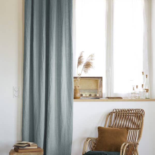 CURTAIN 140 x 270 cm SOLINE Azure for wholesale by L'effet Papillon