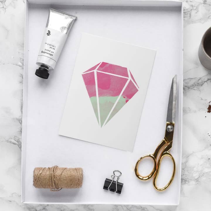 Karte Design Berlin - Wholesale Love Card - Everyday Card & Envelope – “Can't Buy Me Love” (Magenta Gem)