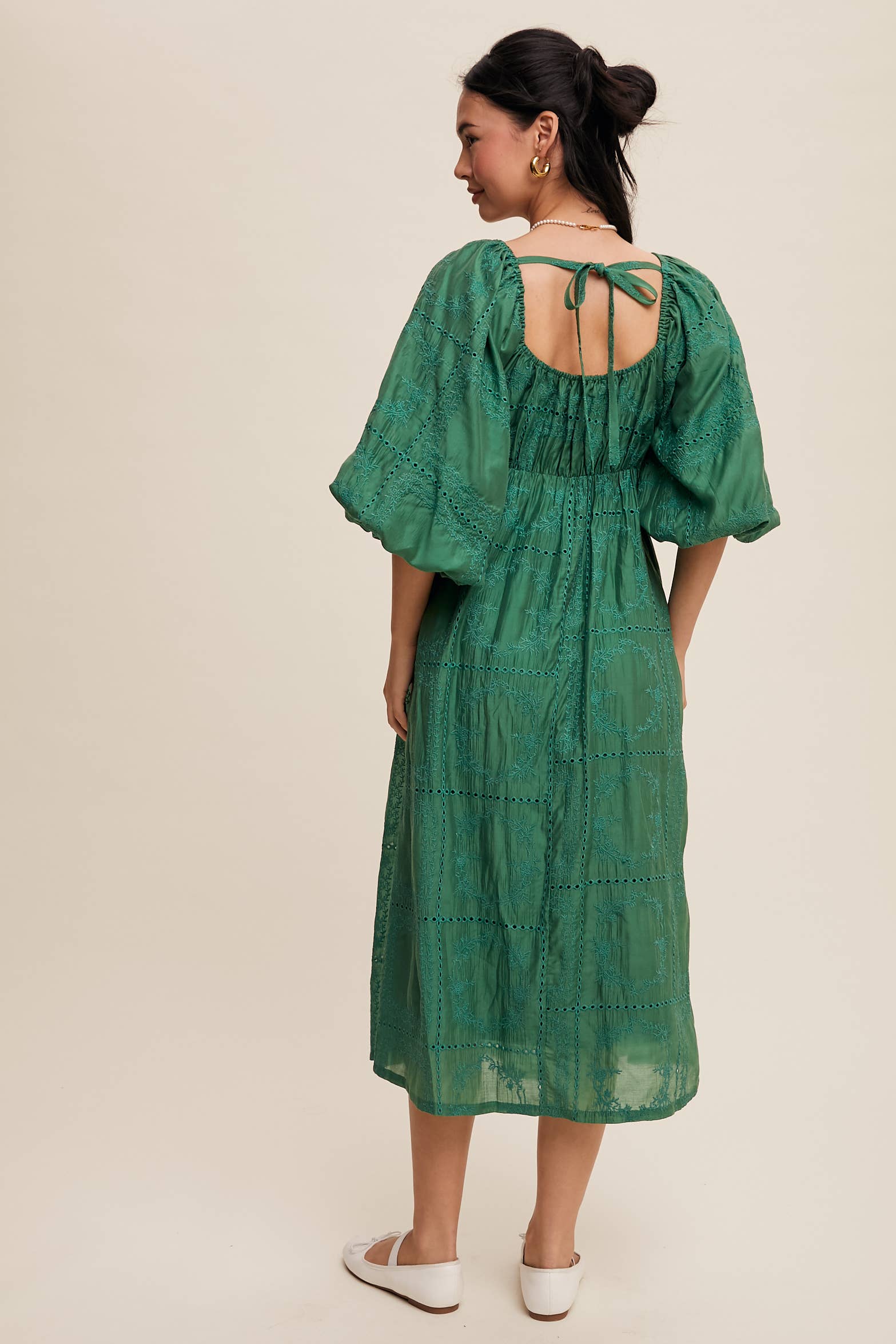 Listicle - Vendita all'ingrosso Vestito - Donna - Abito Midi Ricamato LD14379