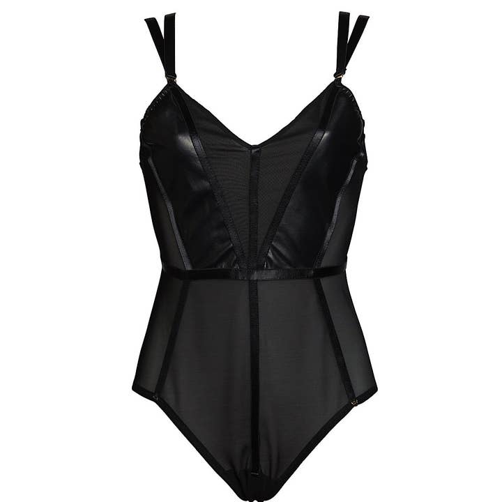 Vegan Leather Mia Bodysuit for wholesale by Something Wicked