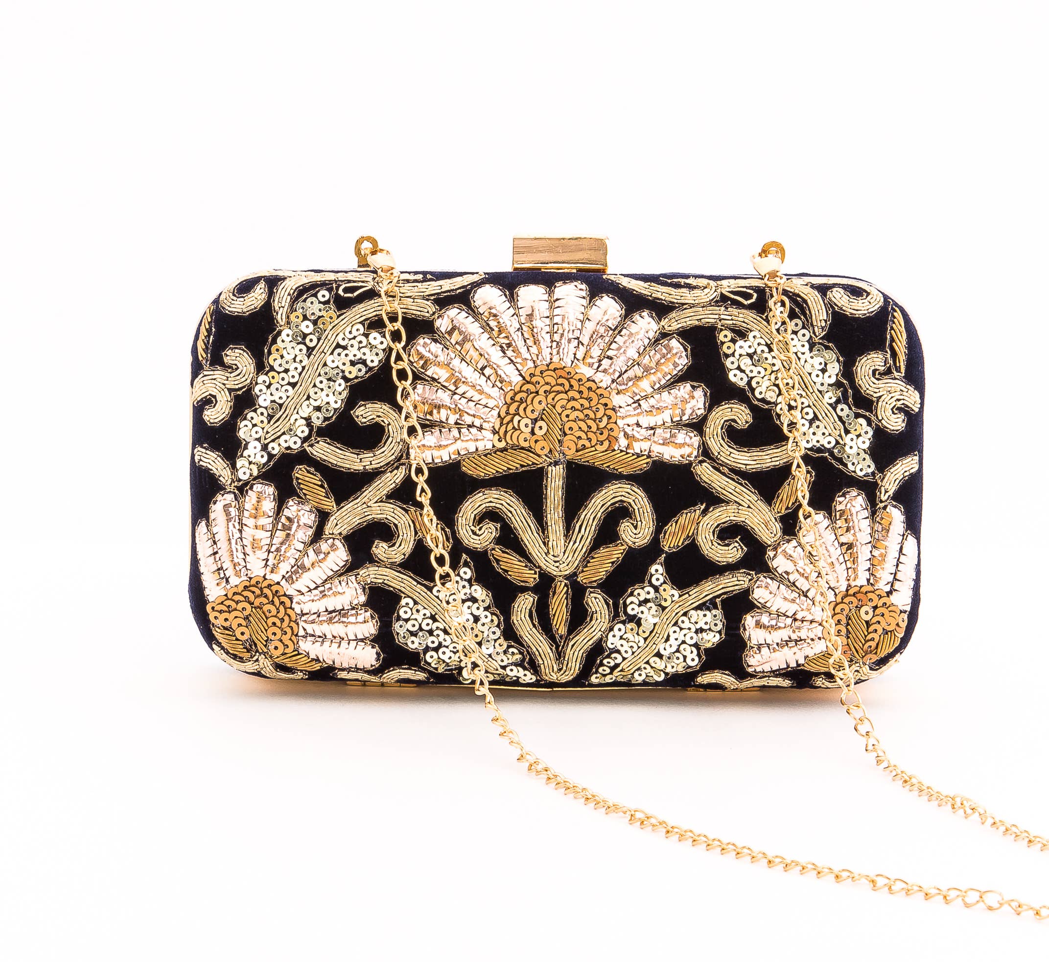 Magazine Clothing - Wholesale Clutch Bag - Women's - Dark Navy Velvet Clutch 2