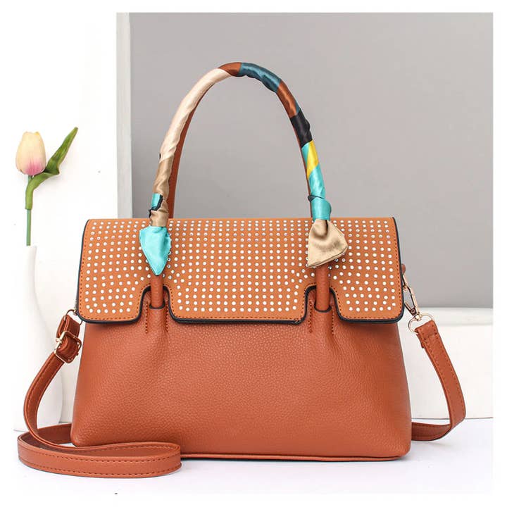 Superbia - Wholesale Top Handle Bag - Women's - Classic Diamond Sparkle Flap Over Tote Bag-607