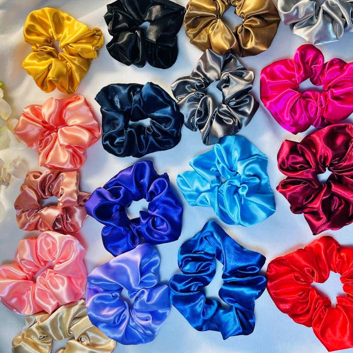 Set of 50 satin scrunchies - Handmade for wholesale by Kalavy