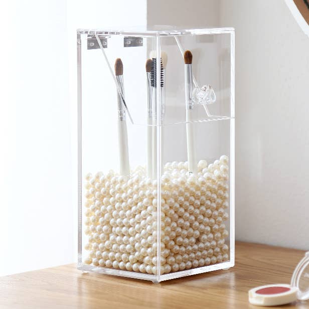 Organisateur de pinceaux, rangement acrylique, affichage clair pour la vente par organizehq