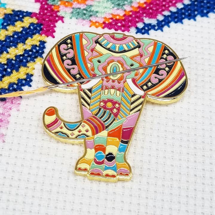 Mandala Elephant Needle Minder for Cross Stitch & Embroidery for wholesale by Meloca Designs