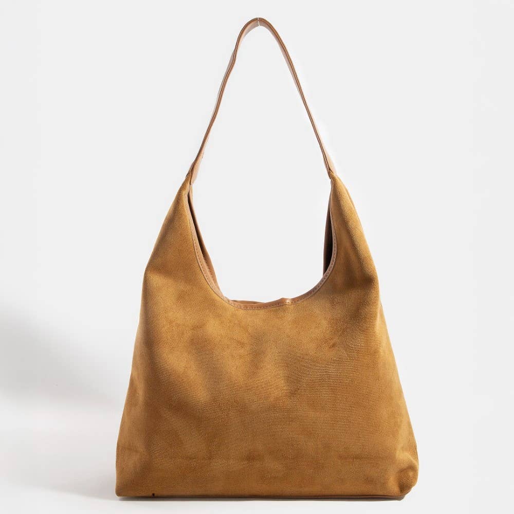Collections by Fame Accessories – wholesale Bärkasse - Dam – Hobo-väska med detaljer i mockaläder1