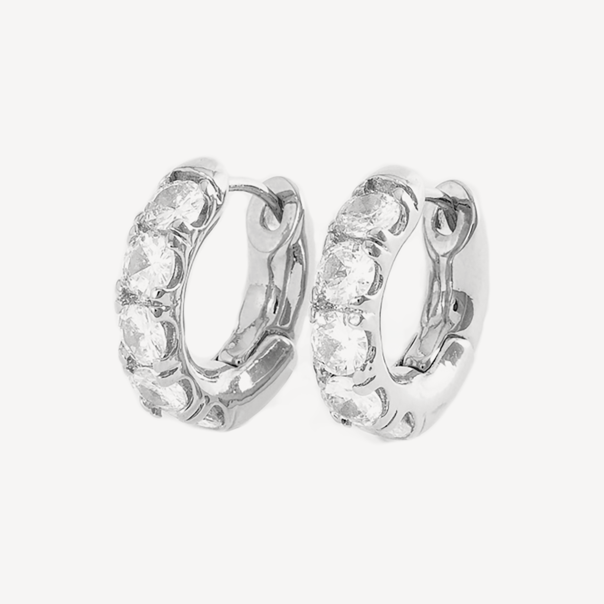 HYE JANE - Wholesale Huggie Earrings - Silver Veronica Lodge Chubby Pave Huggie0