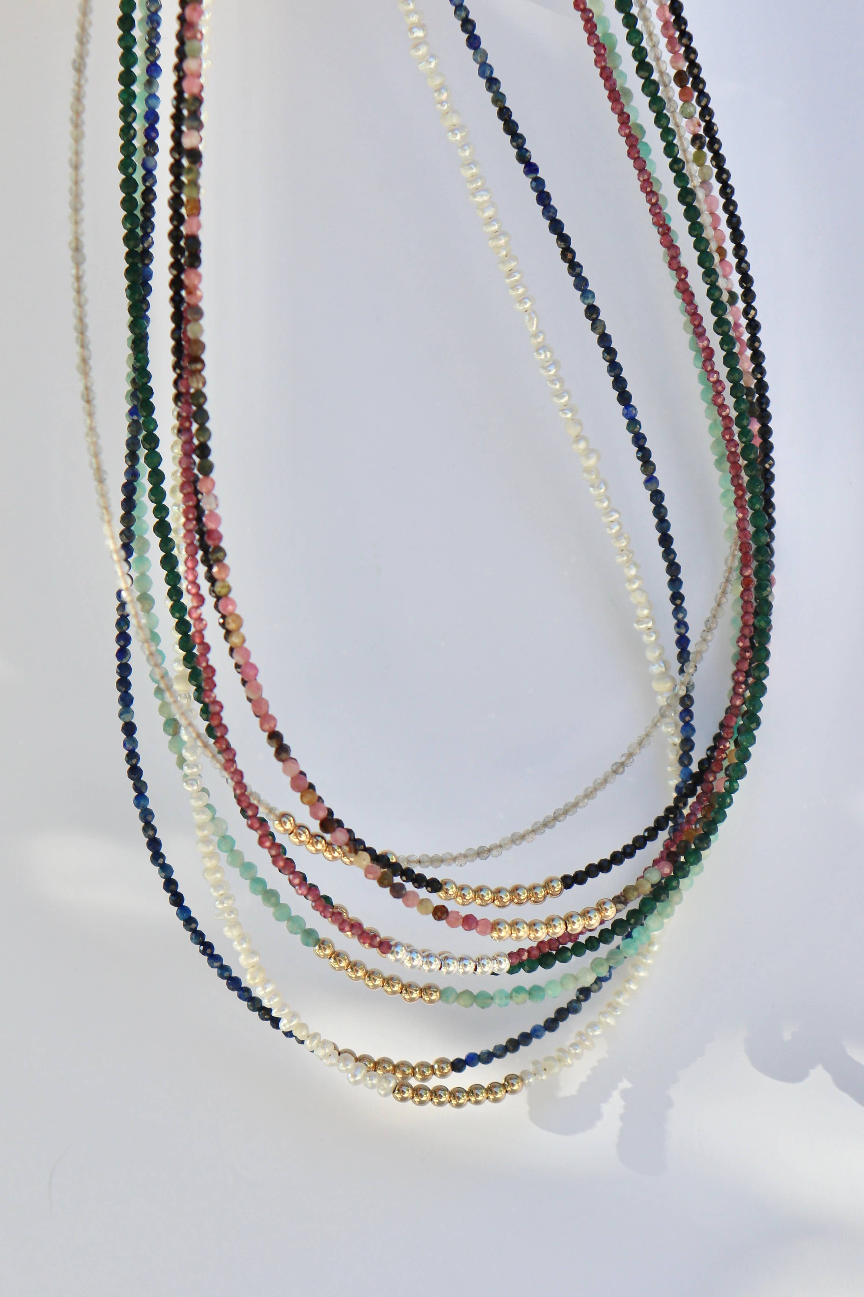 Kaylie Dawn Jewelry – wholesale Beaded/pearl necklace – Lucky Handmade Delicate Gemstone Necklace Blue Lapis Lazuli4