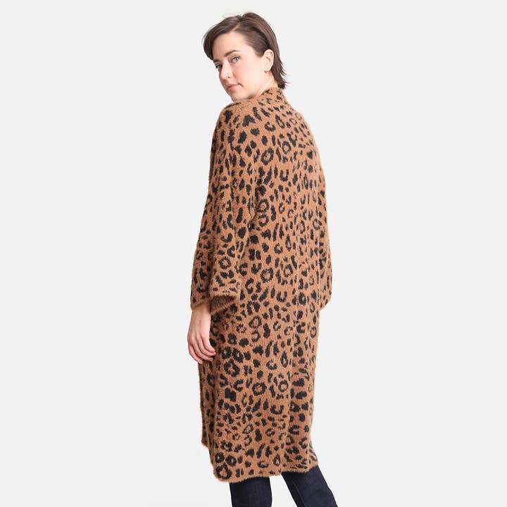 Wona Trading, Inc. - Wholesale Cardigan - Women's - Tiger Zebra Leopard Patterned Bell Sleeves Cardigan